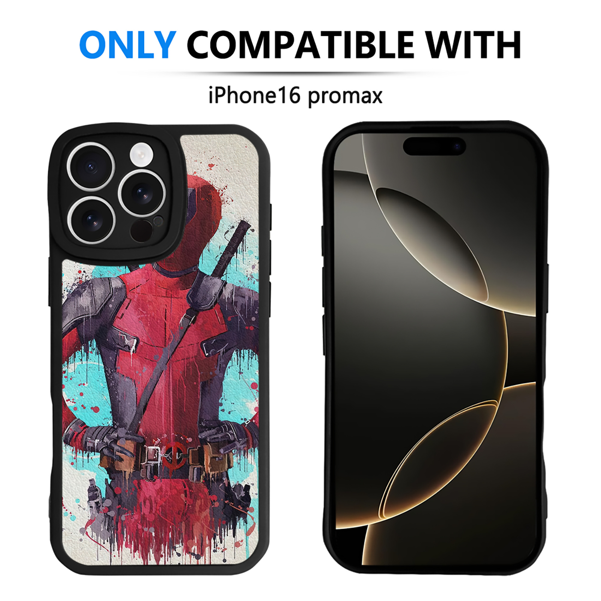 （画像用） Deadpool デッドプール 【iPhone 16シリーズ対応】シリコンスマホケース（レザー調） 材質：シリコン